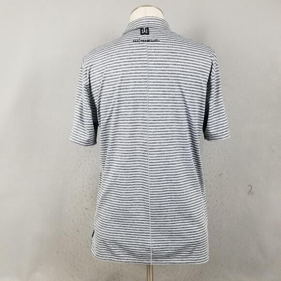 Nike Dri-FIT Polo Shirt Mens Medium Gray Striped Golf Tiger Woods AdventHealth - Picture 6 of 13